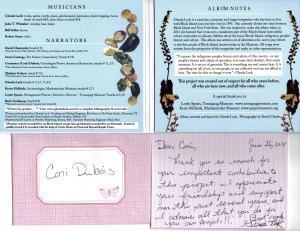 Glenda Luck Album Manisses Cover w note to Coni Dubois 6-24-14
