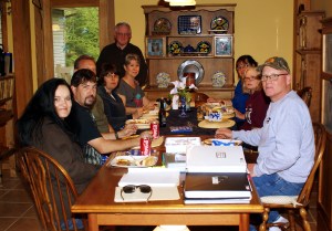5/13/13 Cookout in Hale Michigan - Hosted by Jerry & Mary Hewitt - Prayer given by Jerry Hewitt - L2R Me, My husband Jay Dubois, Terry Allen his wife Diane Allen, Mary & Jerry Hewitt - Rona Sullivan, Polly Goodwin & Ron Allen (Photo taken by Jim Goodwin husband of Polly)