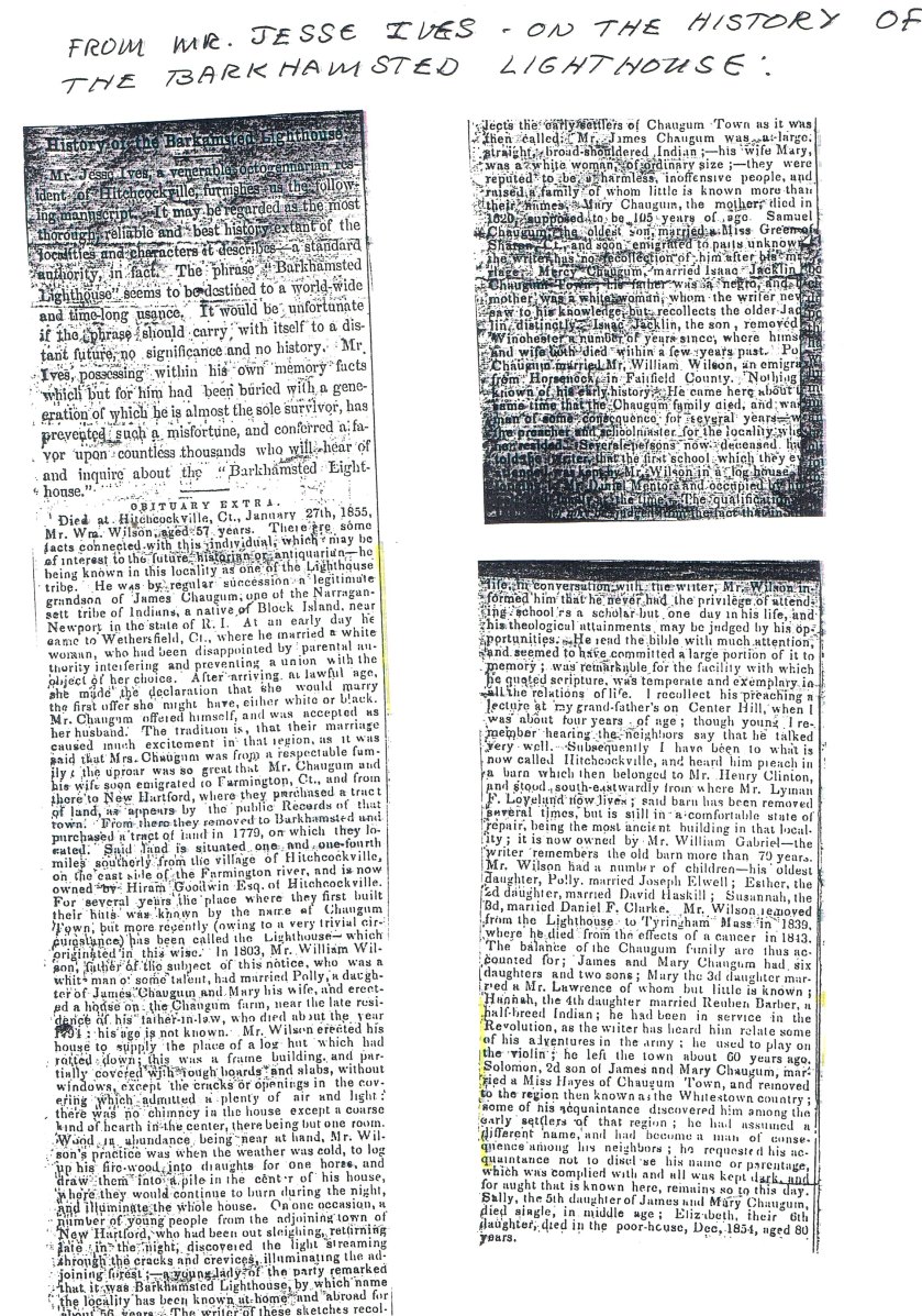 Jesse Ives on History of the Barkhamsted Lighthouse