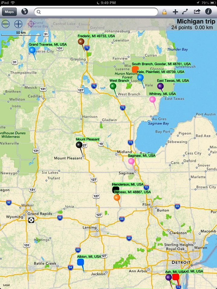 May 2013 trip route