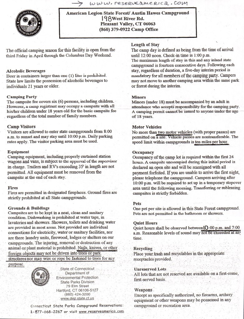 People's State Forrest - To reserve your campground