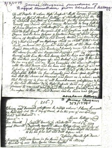 1779 March 3  Abraham Kellogg to James Chughom purchase of Ragged Mountian