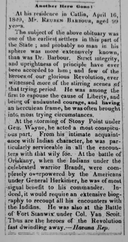 April 1949 - The Elmira Advertiser - Another Hero Gone - Reuben Barbour
