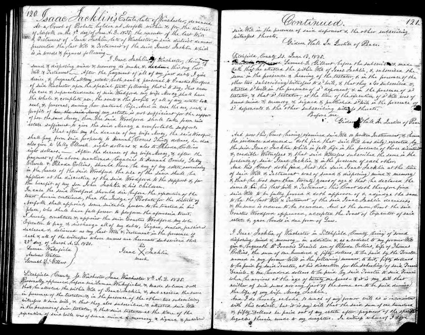 Isaac Jacklin Probate Record part 2