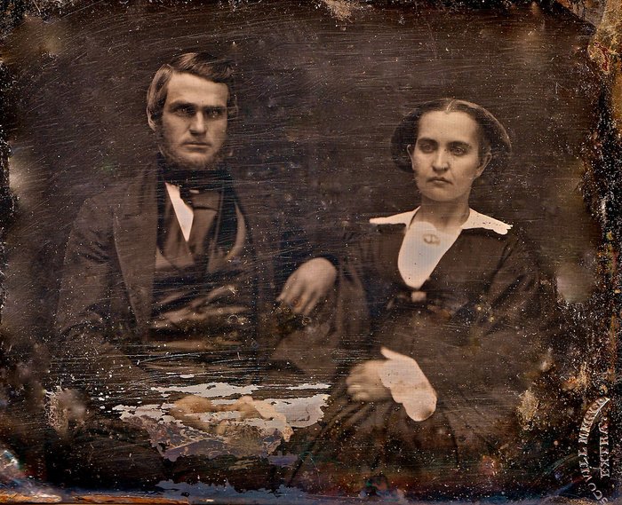 Tintype portrait of Dorman J. Cortright and Elizabeth 'Eliza' Egbert Cortright